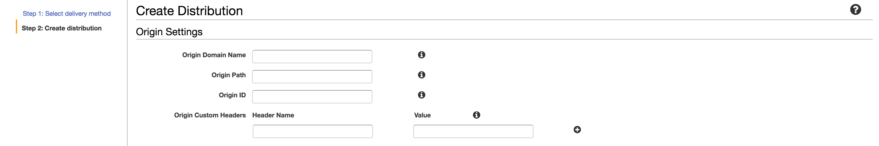CloudFront Origin Settings alt text