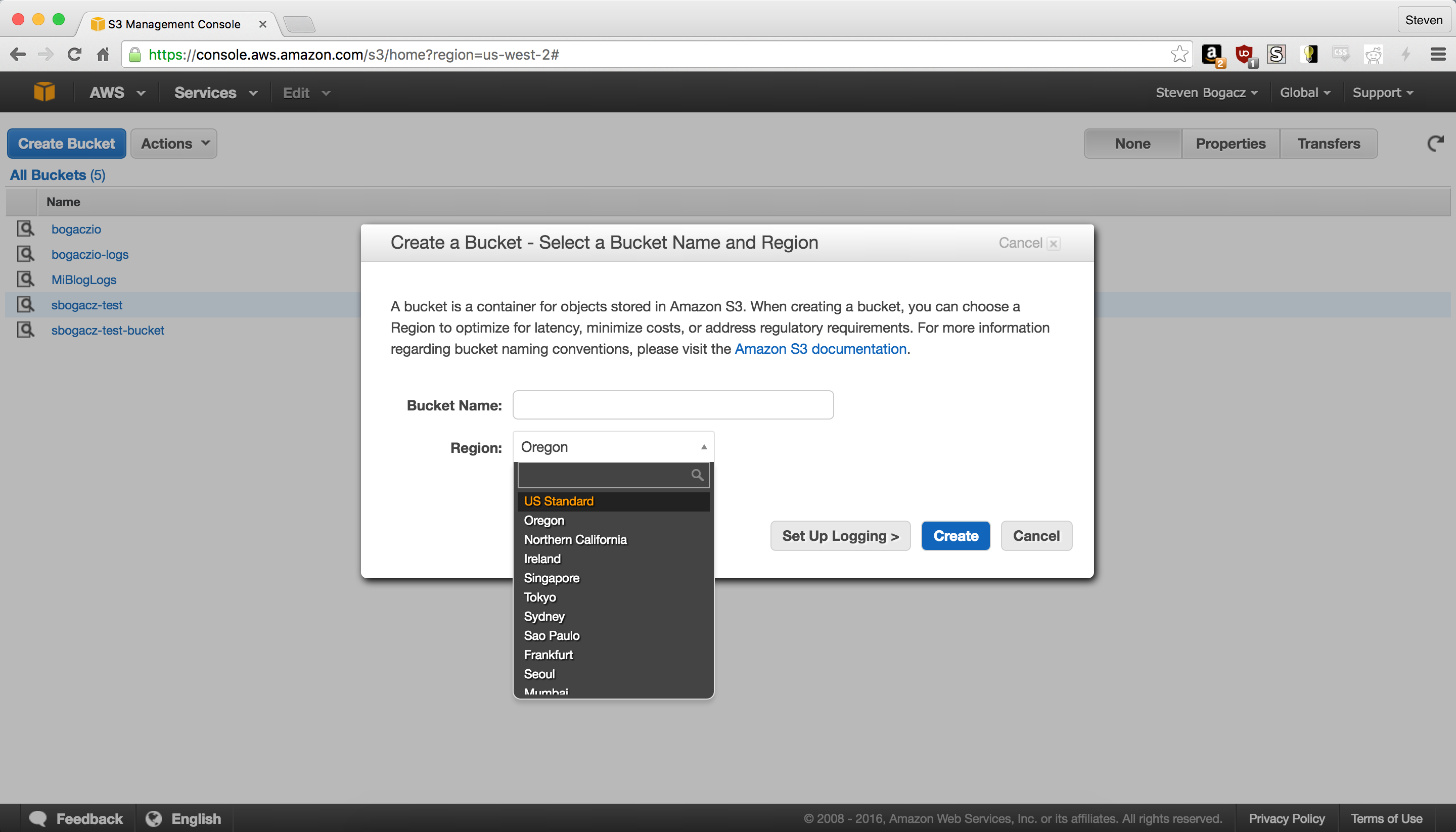 Create an S3 bucket alt text