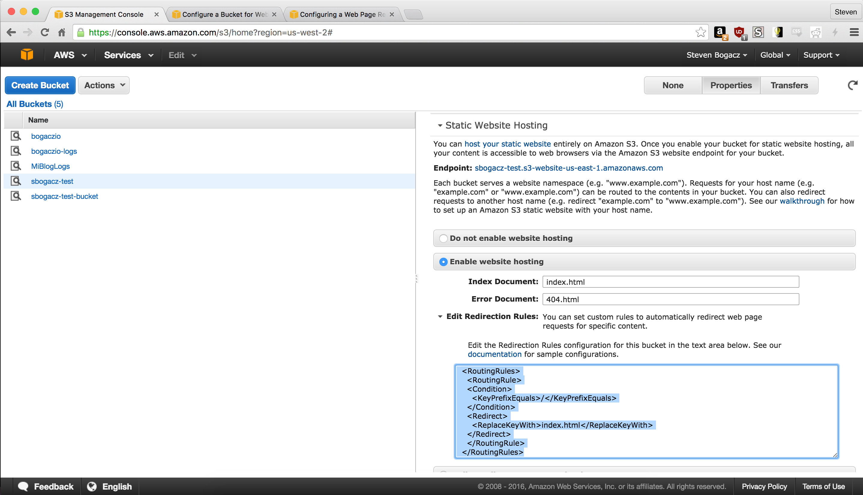 Configure Static Website alt text